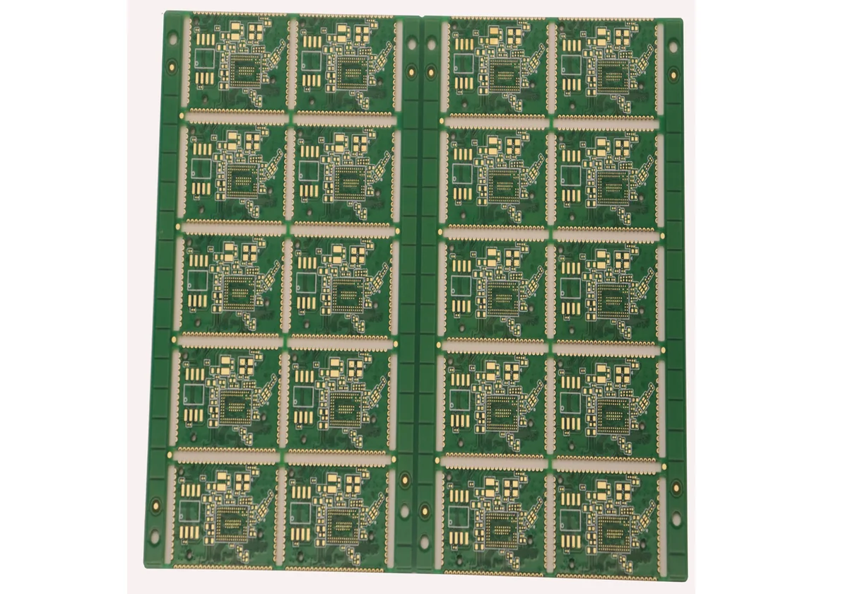 Array panel of green multilayer HDI PCBs on high-Tg FR-4 such as ITEQ IT-180A