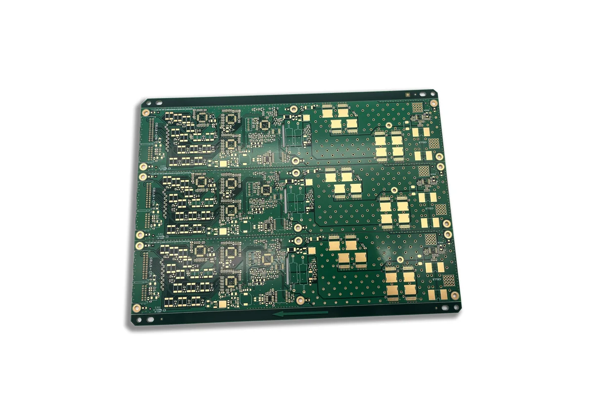 Dark green multilayer FR-4 PCB with gold pads, built on high-Tg laminate such as Shengyi S1000-2M